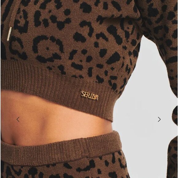 SER.O.YA CHEETAH JACQUARD PARSON HOODIE SMALL NWT in packaging - Picture 2 of 7